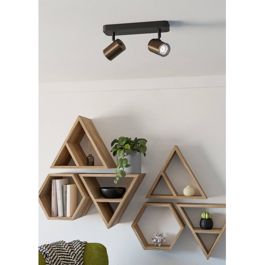 Eglo - Spot de salle de bains 2xGU10/5W/230V IP44 noir/marron