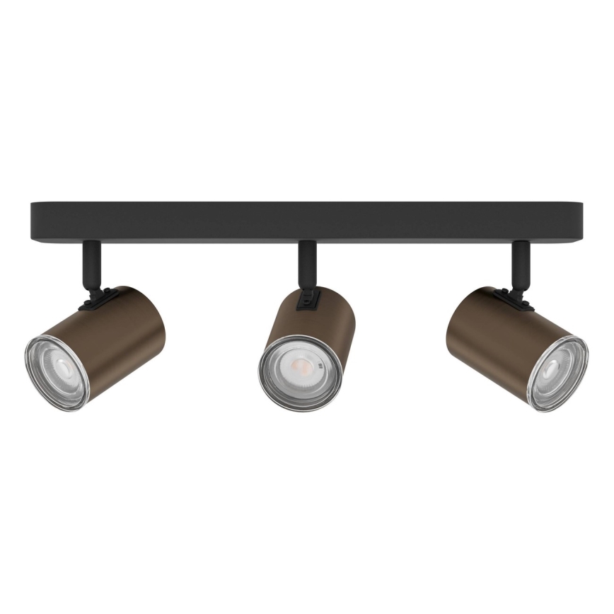 Eglo - Spot pour salle de bains 3x GU10/5W/230V IP44 noir/marron