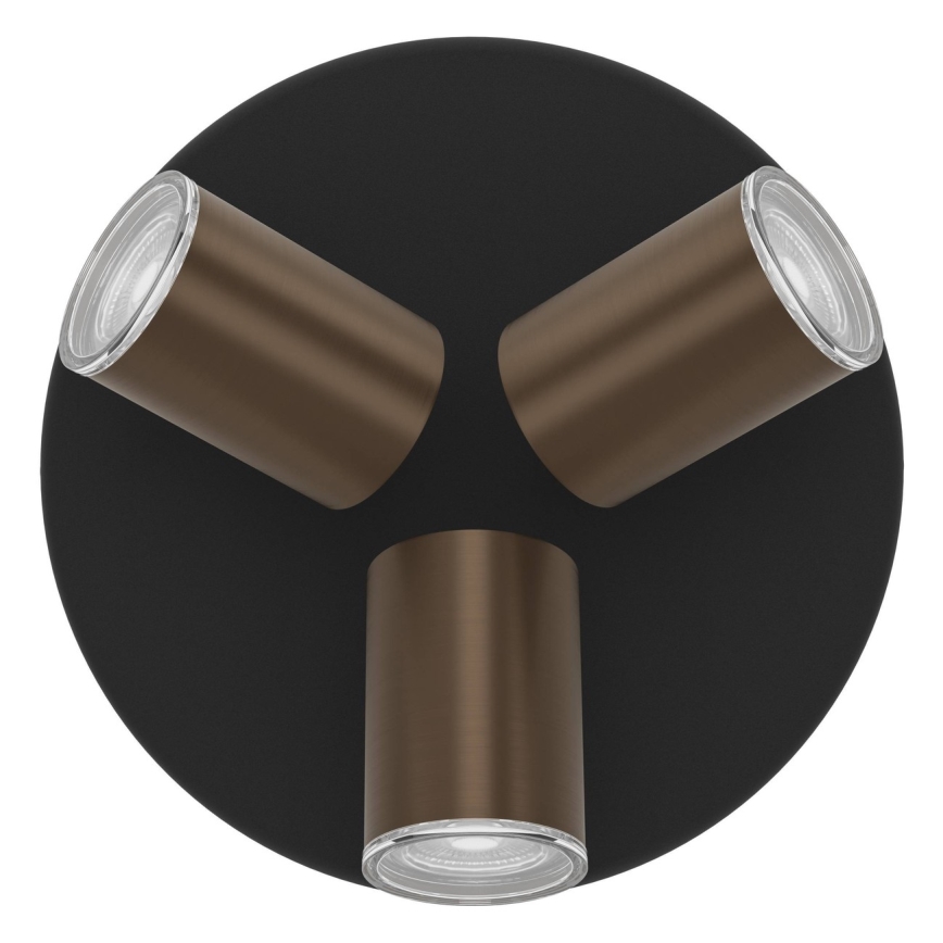 Eglo - Spot de salle de bains 3xGU10/5W/230V IP44 noir/marron