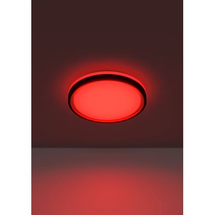 Eglo 300684 - Plafonnier LED RGBW dimmable MALERAMARA-Z LED/14W/230V 2700-6500K Ø 35,7 cm noir/doré + télécommande