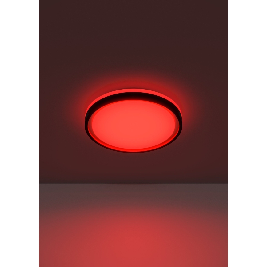 Eglo 300684 - Plafonnier LED RGBW dimmable MALERAMARA-Z LED/14W/230V 2700-6500K Ø 35,7 cm noir/doré + télécommande