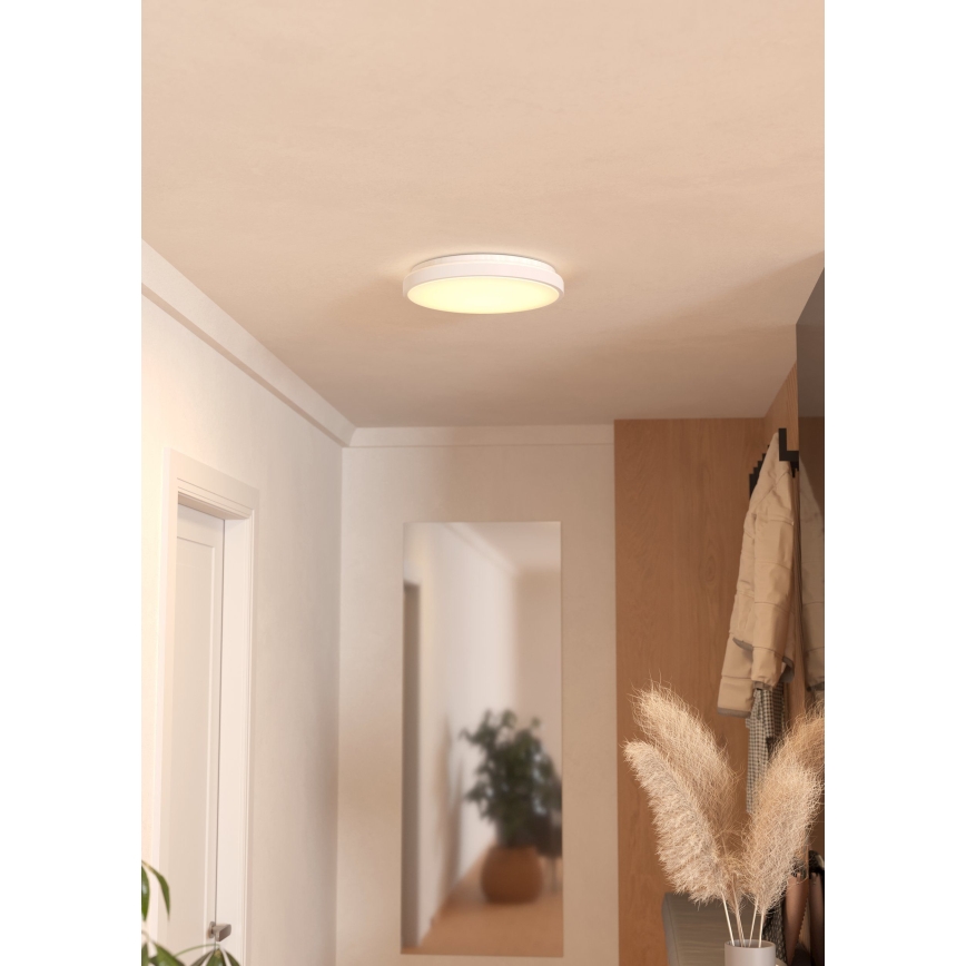Eglo 300689 - Plafonnier LED RGBW dimmable MONTARELLINO-Z LED/18,5W/230V 2700-6500K Ø 38,7 cm blanc + télécommande