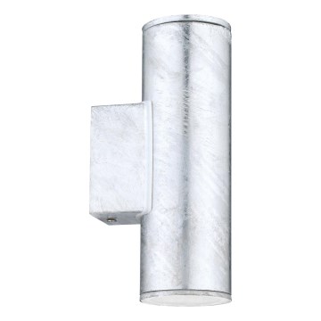 Eglo 30911 - Applique murale d'extérieur LED RIGA 2xGU10/2,8W/230V IP44 argentée