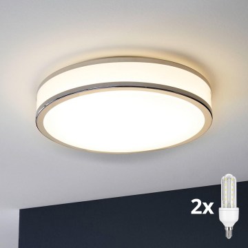 Eglo 31025 - Plafonnier LED pour salle de bains PALERMO 2xE14/40W/230V IP44