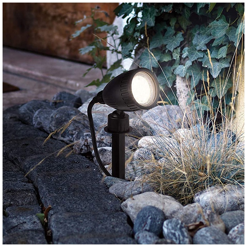 Eglo 31028 - Lot de 3 lampes d'extérieur LED RGBW NEMA-C 1x GU10/5W/230V 2700–6500K IP44 noir + télécommande