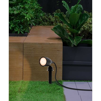 Eglo 31028 - Lot de 3 lampes d'extérieur LED RGBW NEMA-C 1x GU10/5W/230V 2700–6500K IP44 noir + télécommande