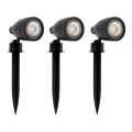 Eglo 31028 - Lot de 3 lampes d'extérieur LED RGBW NEMA-C 1x GU10/5W/230V 2700–6500K IP44 noir + télécommande