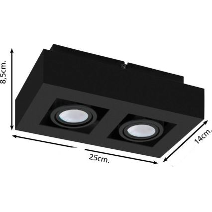 Eglo 31063 - Spot LED MENDOZA 2xLED/4,7W/230V 3000K noir