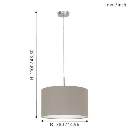 Eglo - Suspension filaire 1xE27/60W/230V