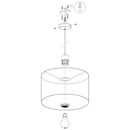 Eglo - Suspension filaire 1xE27/60W/230V