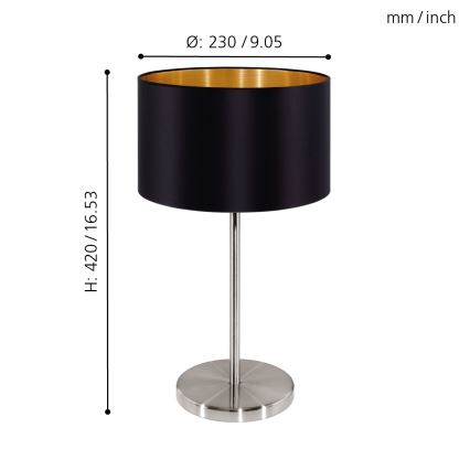 Eglo - Lampe de table 1xE27/60W/230V
