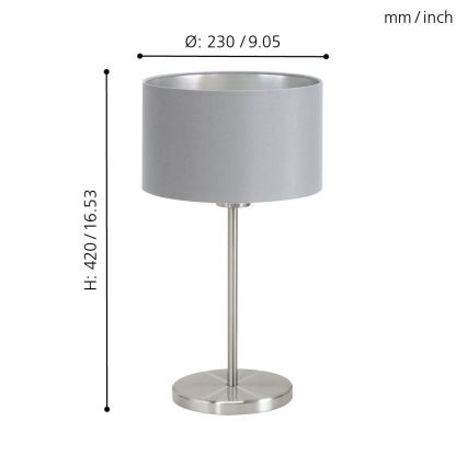 Eglo - lampe de table 1xE27/60W/230V