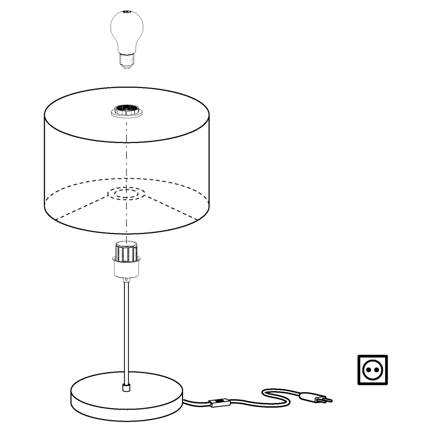 Eglo - Lampe de table 1xE27/60W/230V