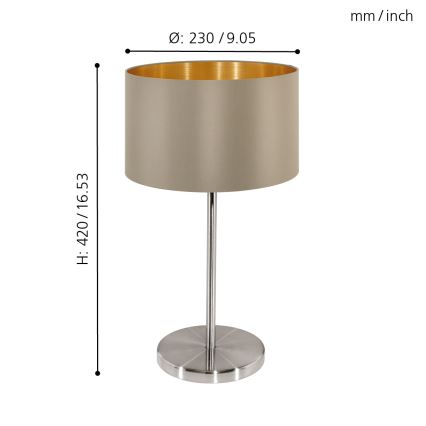 Eglo - Lampe de table 1xE27/60W/230V