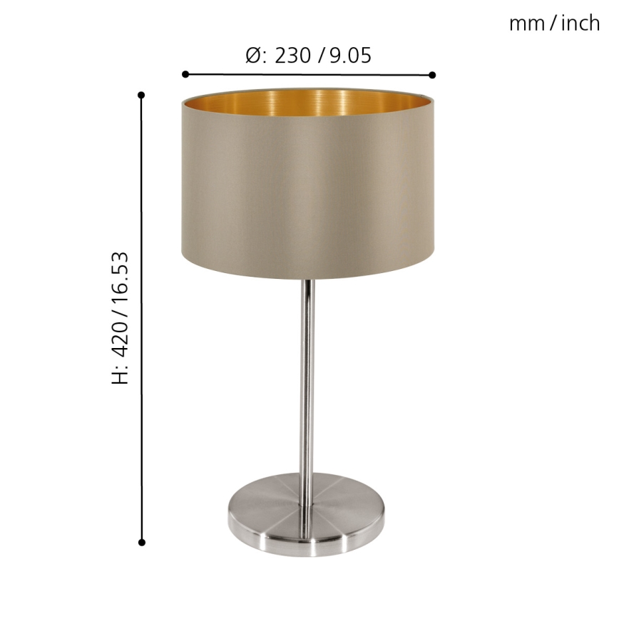 Eglo - Lampe de table 1xE27/60W/230V