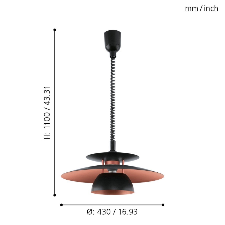 Eglo - Suspension à tirette 1xE27/60W/230V