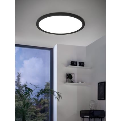 Eglo 31703 - Plafonnier LED RGBW dimmable ROVITO-Z LED/14,6W/230V 2700-6500K Ø 29,5 cm noir