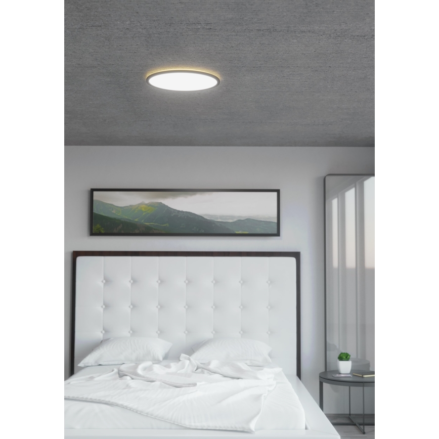 Eglo 31704 - Plafonnier LED RGBW dimmable ROVITO-Z 1xLED/16,5W/230V 2700-6500K Ø 42 cm noir