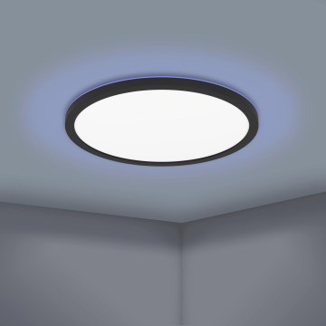 Eglo 31704 - Plafonnier LED RGBW dimmable ROVITO-Z 1xLED/16,5W/230V 2700-6500K Ø 42 cm noir
