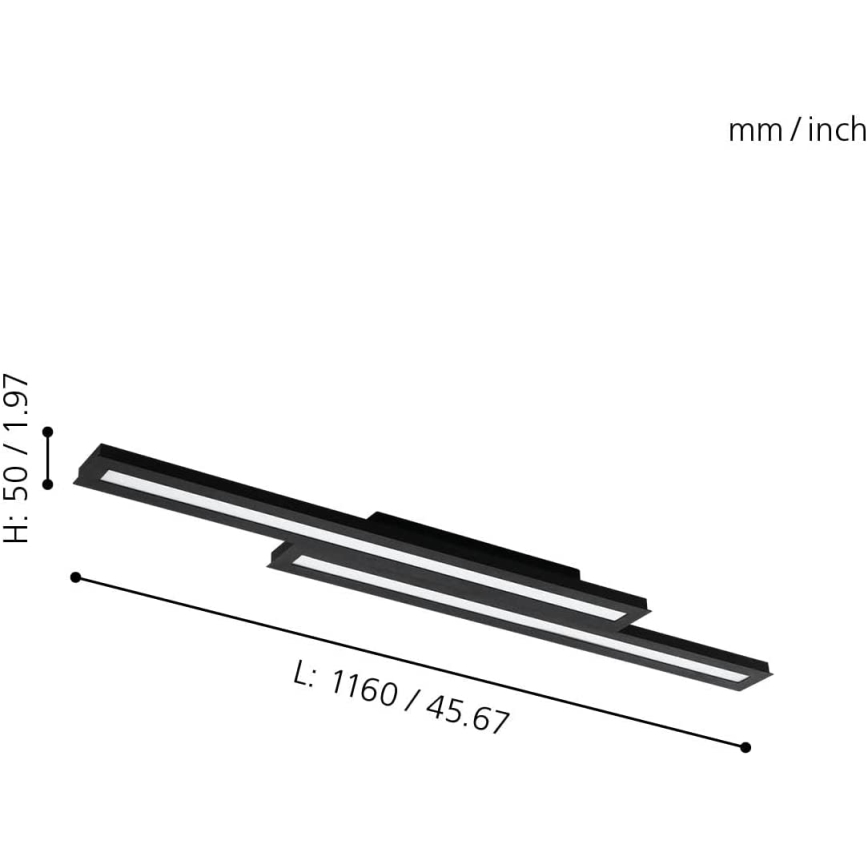 Eglo 31715 - Plafonier RGBW à intensité variable SALITERAS-Z LED/20,4W/230V 2700-6500K noir