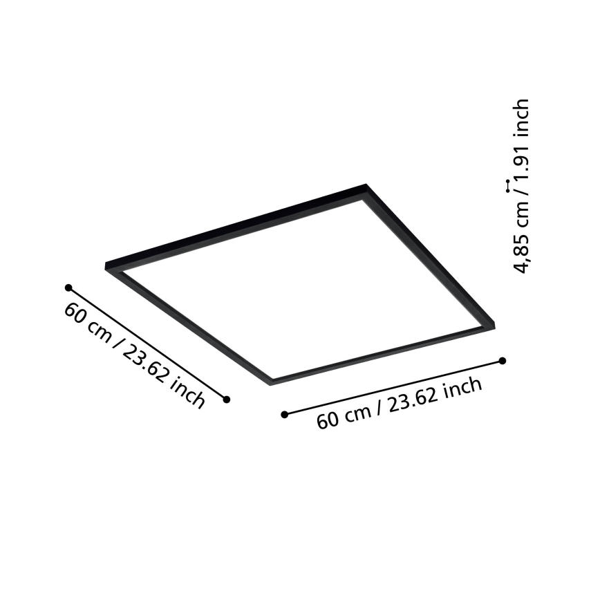 Eglo 31725 - Plafonnier à intensité variable SALOBRENA-Z LED/33W/230V 2700-6500K noir