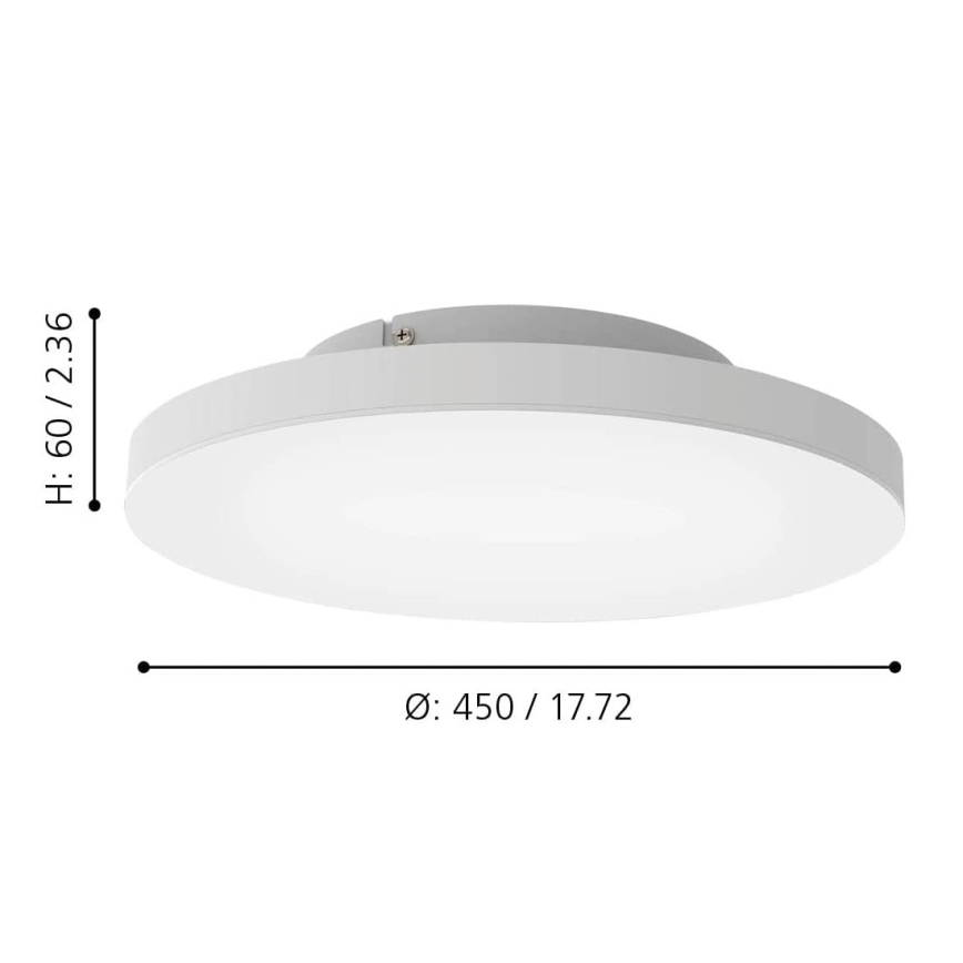 Eglo 31728 - Plafonier RGBW à intensité variable TURCONA-Z LED/22,4W/230V 2700-6500K blanc