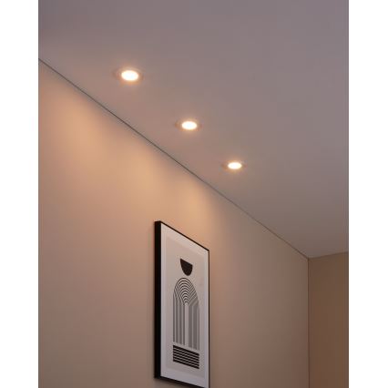 Eglo 31741 - Lot de 3 spots encastrés LED dimmables pour salle de bains FUEVA-Z LED/2,8W/230V 2700-6500K IP44 blanc Ø 8,5 cm