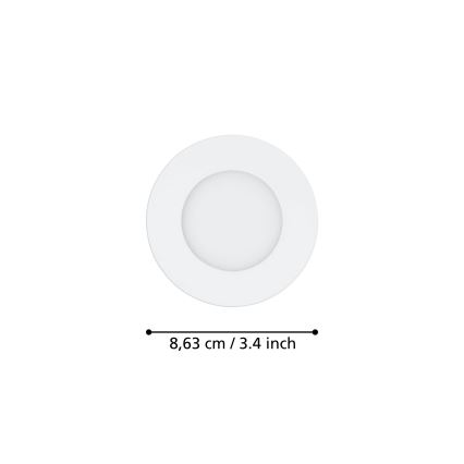 Eglo 31741 - Lot de 3 spots encastrés LED dimmables pour salle de bains FUEVA-Z LED/2,8W/230V 2700-6500K IP44 blanc Ø 8,5 cm