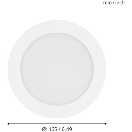 Eglo 31742 - Plafonnier encastré LED dimmable pour salle de bains FUEVA-Z LED/10,5W/230V 2700-6500K IP44 blanc Ø 16,5 cm