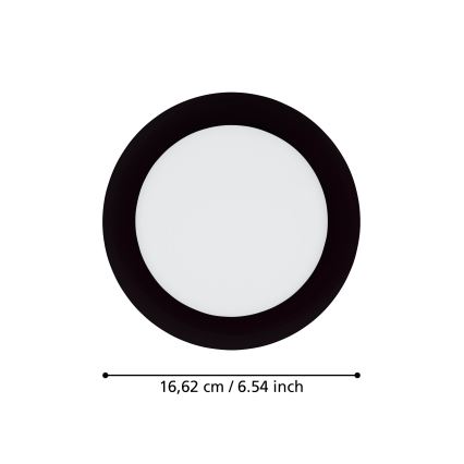 Eglo 31744 - Plafonnier encastré LED dimmable pour salle de bains FUEVA-Z LED/10,5W/230V 2700-6500K IP44 noir Ø 16,5 cm