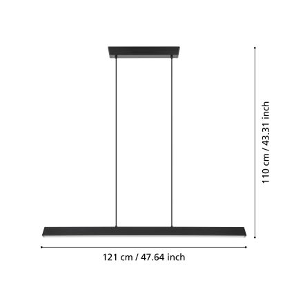 Eglo 31756 - Suspension filaire RGBW à intensité variable SIMOLARIS-Z LED/35W/230V 2700-6500K noir