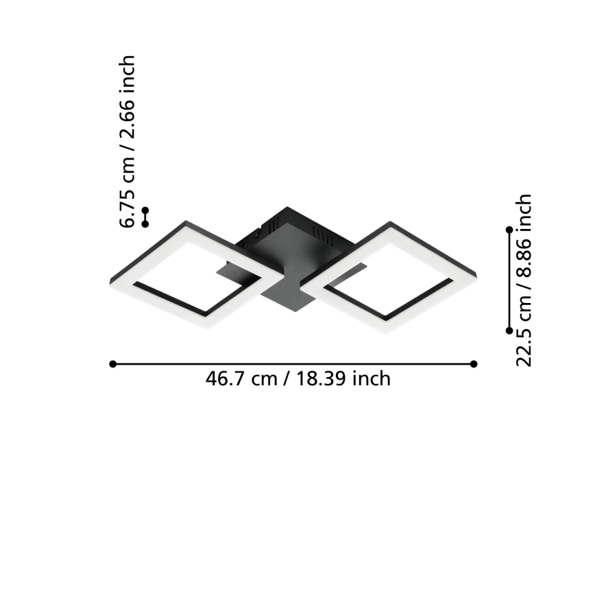 Eglo 31773 - Plafonnier à intensité variable PARANDAY-Z LED/15,5W/230V 3000-6500K noir