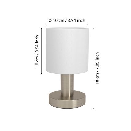 Eglo - Lampe de table 1xE14/40W/230V blanche/chrome mat