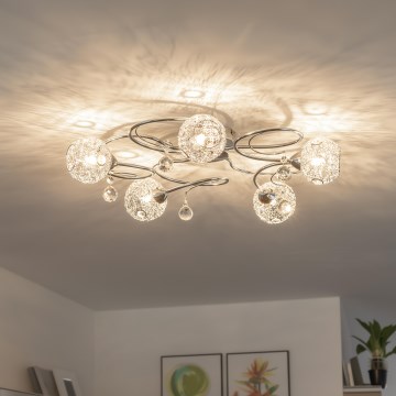 Eglo 32103 - Plafonnier VELAGO 5xG9/33W/230V chrome brillant