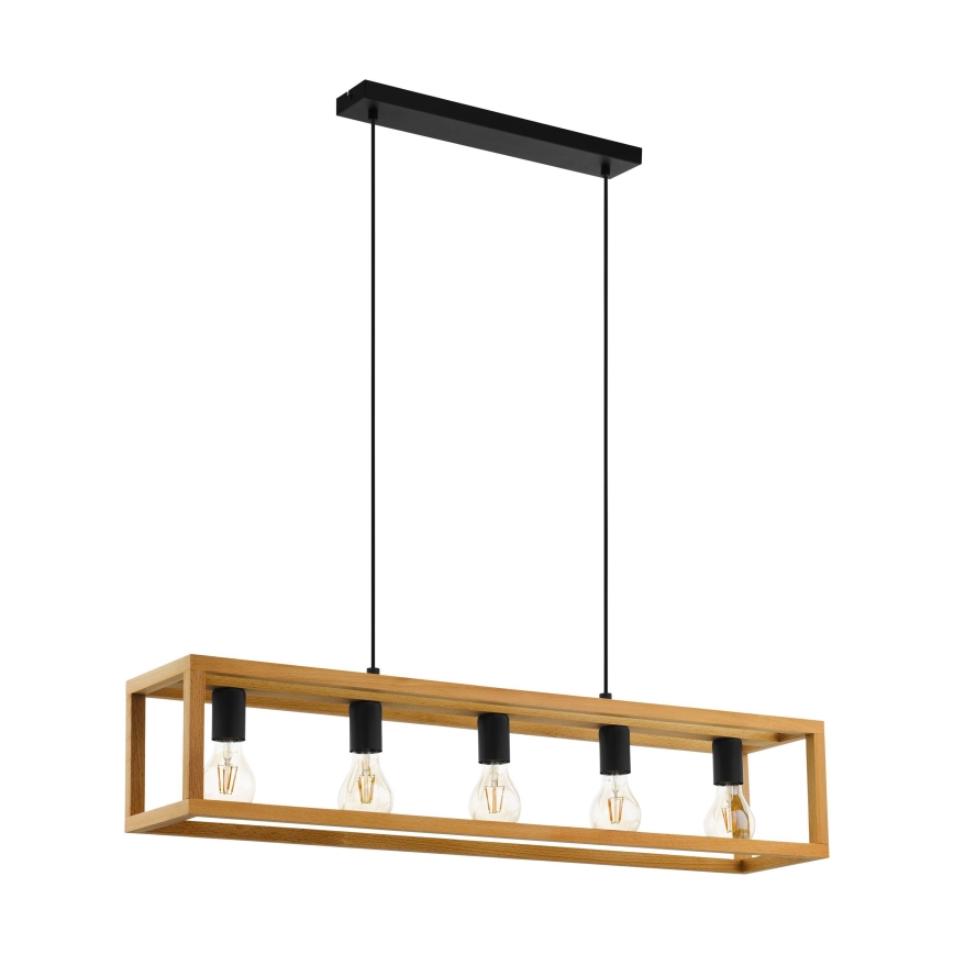 Eglo 32143 - Suspension sur câble BLACKCROWN 5xE27/40W/230V marron