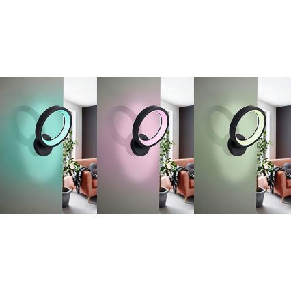 Eglo 32325 - Applique murale RGBW à intensité variable MARGHERA-C LED/16W/230V 2700-6500K noir