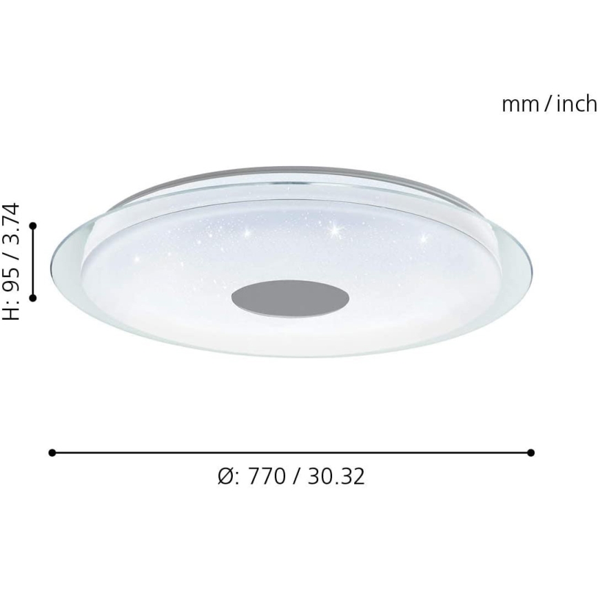 Eglo 32344 - Plafonnier LED dimmable RGBW LANCIANO-C LED/53W/230V 2700-6500K + télécommande