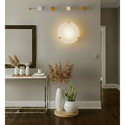 Eglo 32601 - Plafonnier LED SALOME LED/11W/230V Ø 30 cm doré/verre d'albâtre