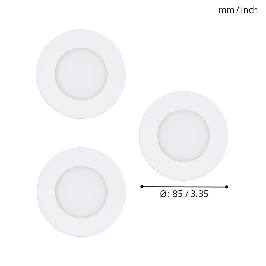 Eglo - Lot de 3 spots encastrables LED RGB dimmables FUEVA-C 1xLED/3W/230V Ø 8,5 cm