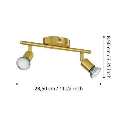 Eglo - Spot LED 2xGU10/2,8W/230V 3000K doré