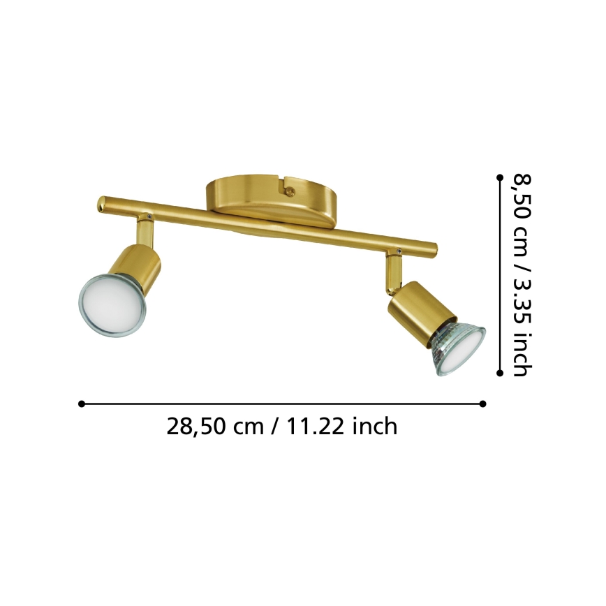 Eglo - Spot LED 2xGU10/2,8W/230V 3000K doré