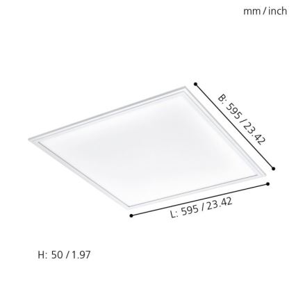 Eglo 33204 - Luminaire RGBW à intensité variable SALOBRENA-C LED/34W/230V 2700-6500K + télécommande