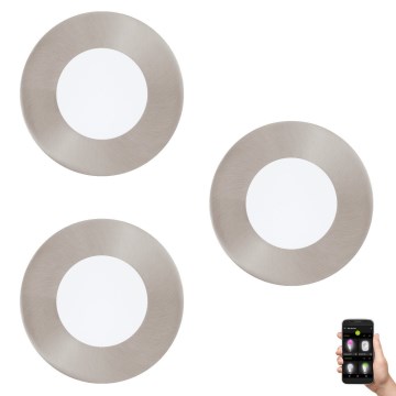 Eglo 33216 - Lot de 3 spots encastrés LED RGBW dimmables FUEVA-C LED/3W/230V Ø 8,5 cm