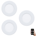 Eglo 33217 - Lot de 3 spots LED RGBW dimmables encastrables FUEVA LED/3W/230V Ø 8,5 cm