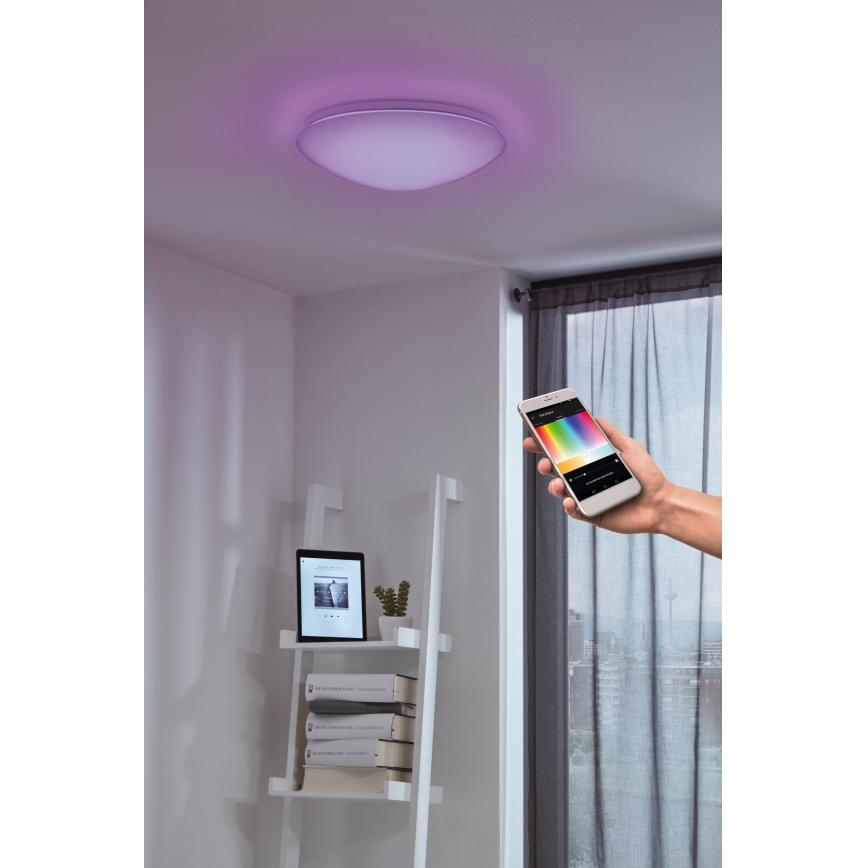 Eglo 33219 - Plafonnier LED RGBW dimmable GIRON-C LED/17W/230V Ø 30 cm blanc