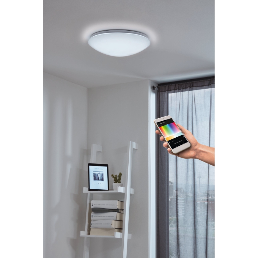 Eglo 33219 - Plafonnier LED RGBW dimmable GIRON-C LED/17W/230V Ø 30 cm blanc