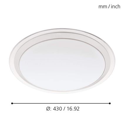 Eglo 33255 - Plafonnier LED RGBW dimmable COMPETA-C LED/17W/230V 2700-6500K Ø 43 cm