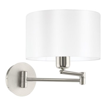 Eglo 33269 - Applique murale PASTERI 1xE27/60W/230V chrome mat/blanc