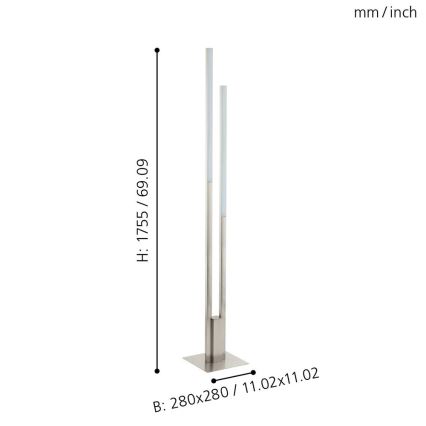 Eglo 33323 - Lampadaire dimmable LED RGBW FRAIOLI-C LED/34W/230V 2700-6500K chrome mat
