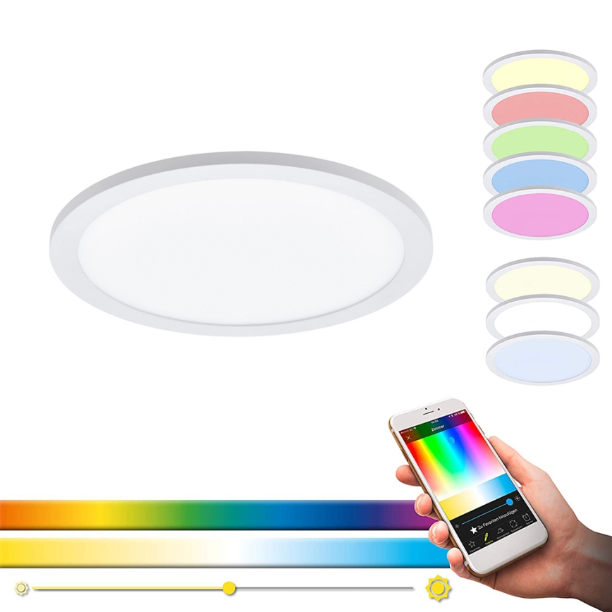 Eglo 33341 - Plafonnier LED RGBW dimmable SARSINA-C LED/16W/230V 2700-6500K Ø 30 cm + télécommande